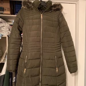 Olive green winter coat